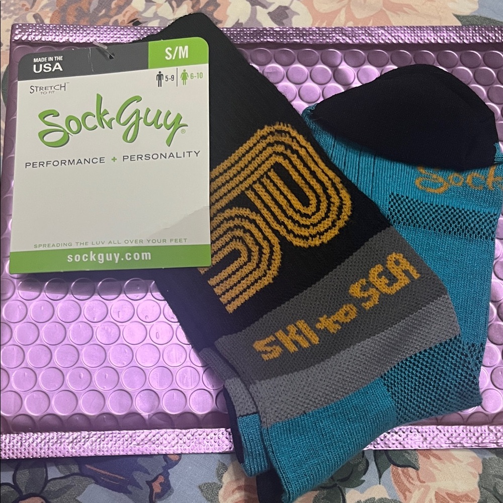 Sea to Ski Socks - Black, Blue, and Gold -unisex